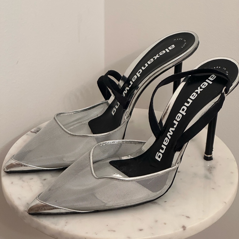 Alexander Wang Silver and Black Women's Heels